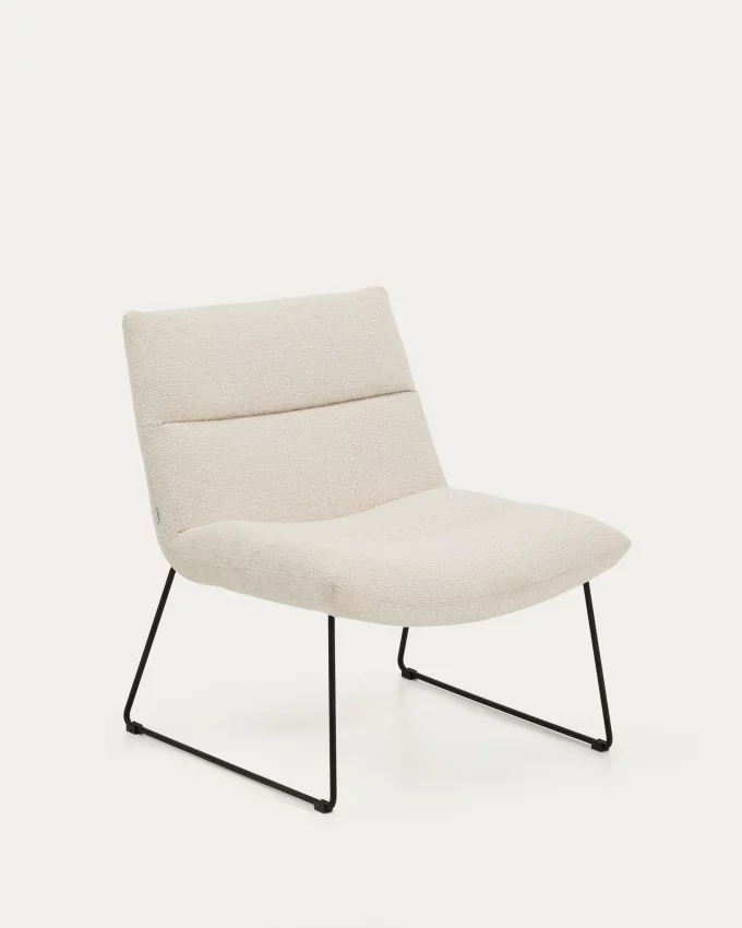 Бежевое кресло Asen из шенилла с черными стальными ножками FSC 100% 66X69X80 CM 1