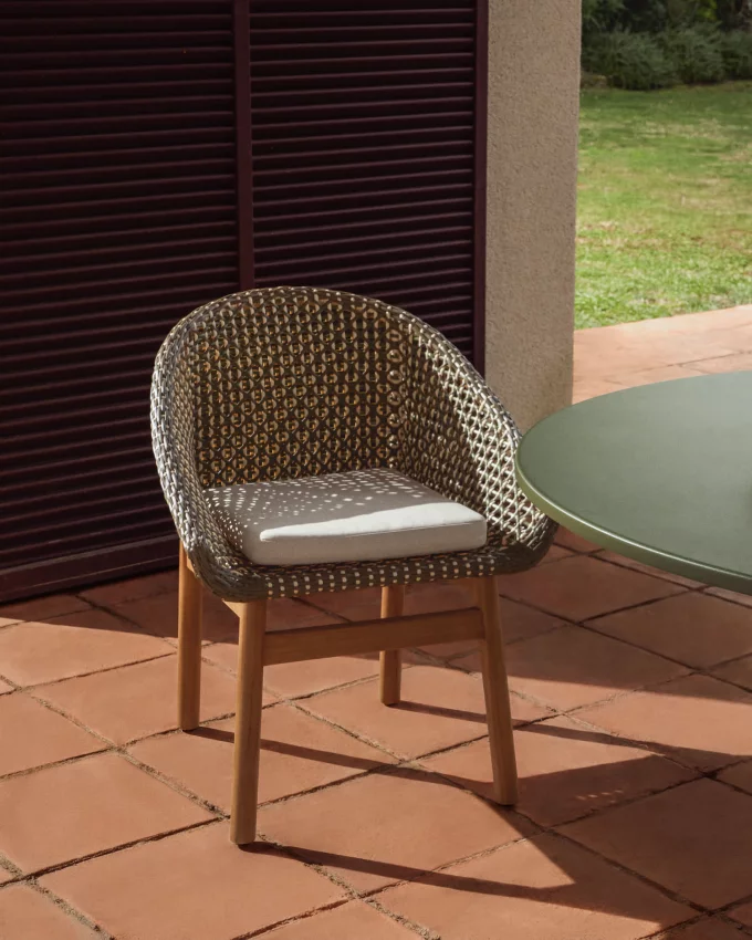 Стул Olbia из синтетического ротанга и массива тика FSC 100% 60X60X77 CM 2