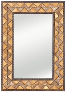 Зеркало в раме из стали и дерева Triangle 72X102 CM