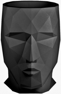 Кашпо в форме головы Adan 49X70X68 CM чёрного цвета