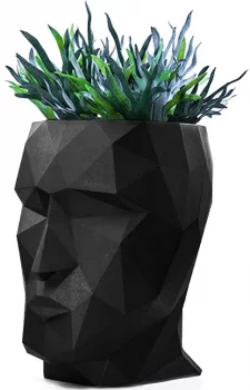 Кашпо в форме головы Adan Nano 13X17X18 CM чёрное