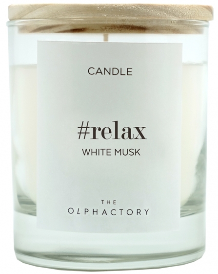 Свеча ароматическая Relax белый мускус 40 часов горения 1