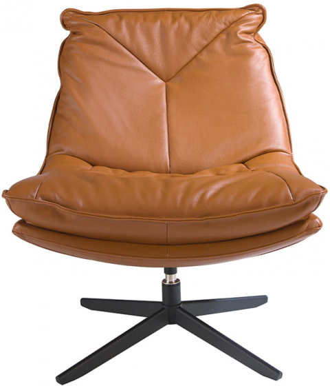 Вращающееся кресло с обивкой из кожи Nero 75X90X87 CM 4
