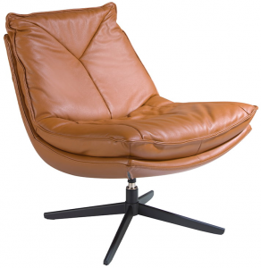 Вращающееся кресло с обивкой из кожи Nero 75X90X87 CM