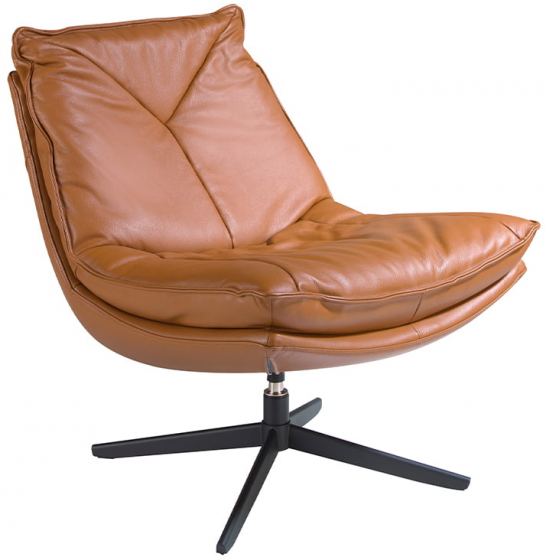 Вращающееся кресло с обивкой из кожи Nero 75X90X87 CM 1
