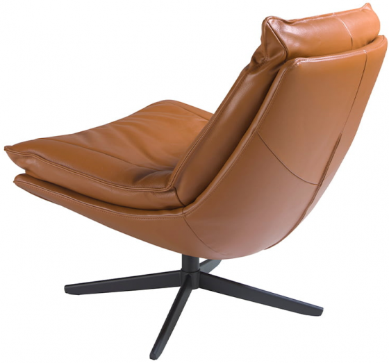 Вращающееся кресло с обивкой из кожи Nero 75X90X87 CM 3