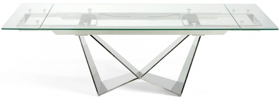 Стильный раскладной стеклянный стол Rect 160-220X90X75 4