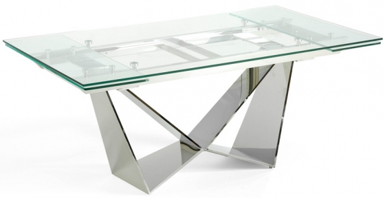 Стильный раскладной стеклянный стол Rect 160-220X90X75 1