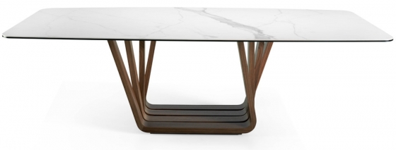 Обеденный стол из ореха и мрамора MI 260X120X75 CM 2