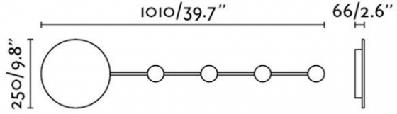 Бра-вешалка Han 101X25 CM черное 4
