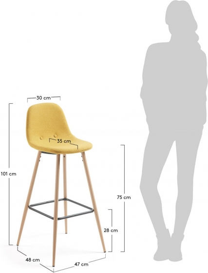 Барный стул Nilson 47X48X101 CM желтый 5