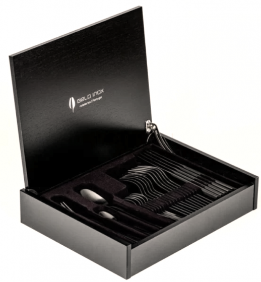 Набор столовых приборов 24 предмета Obelisko Mate Black 1