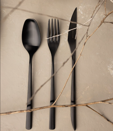 Набор столовых приборов 24 предмета Obelisko Mate Black 2