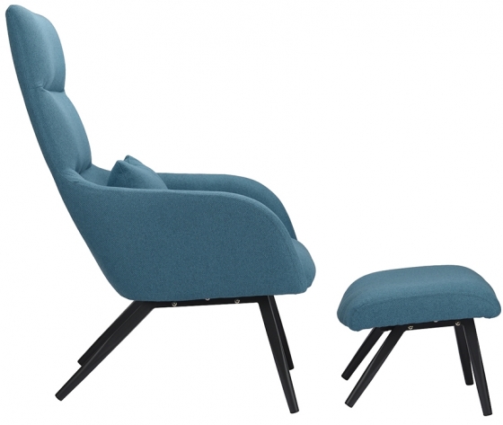Кресло с подставкой для ног Bridjet 68X58X105 CM серо-голубое 2