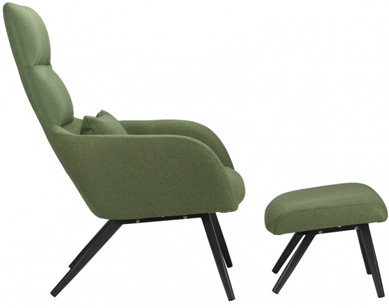 Кресло с подставкой для ног Bridjet 68X58X105 CM зелёное 3