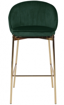 Стул барный Coral 50X49X105 CM тёмно-зелёный велюр