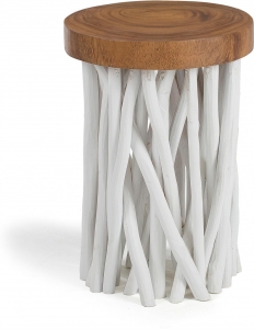 Столик с ножками из веток тикового дерева Druf 35X35X50 CM