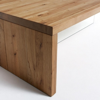 Журнальный стол из дуба и закалённого стекла Triss 120X70X38 CM