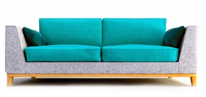 Двухместный диван GASTBY 202X102X85 CM серо-бирюзовый