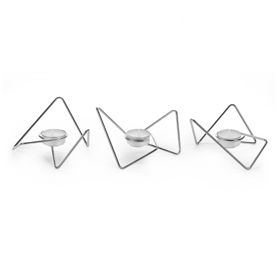 Набор из 3-х подсвечников loop maison хром 2