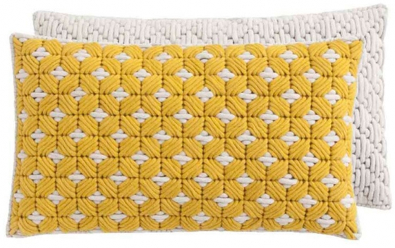 Декоративная подушка Silai Cushion 60X35 CM желто-белая 1