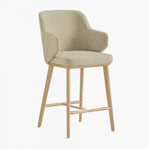 Стул полубарный Трентино с подлокотниками без выреза светло-бежевый 52X58X103.5 CM