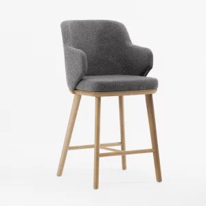 Полубарный стул с подлокотниками Трентино серый 52X58X103.5 CM