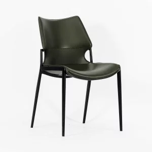 Стул Бремен зеленая экокожа черные ножки 49.5X59X83.5 CM