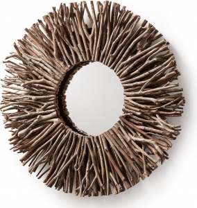 Круглое зеркало в раме из ветвей чая Effect Ø50 CM