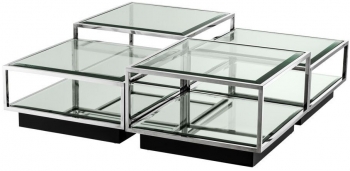 Набор из четырёх столиков Tortona 65X65X32 / 65X65X32 / 65X65X40 / 65X65X40 CM