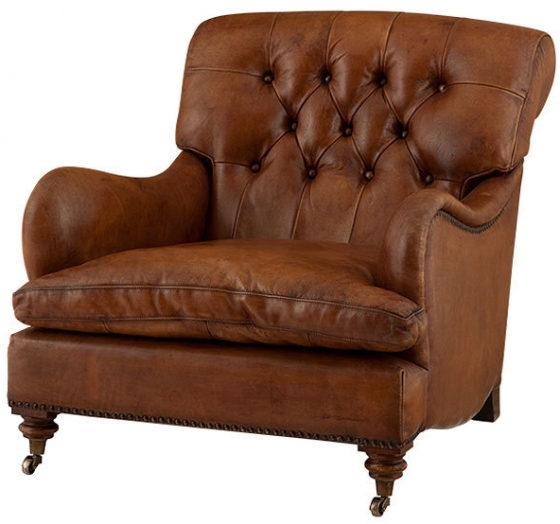 Кресло кожаное в английском стиле Caledonian 75X75X76 CM 1