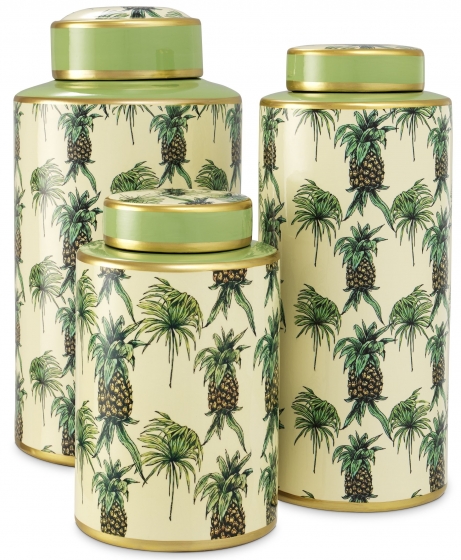 Набор из трёх декоративных ваз Pineapple 21X21X40 / 16X16X37 / 16X16X26 CM 1