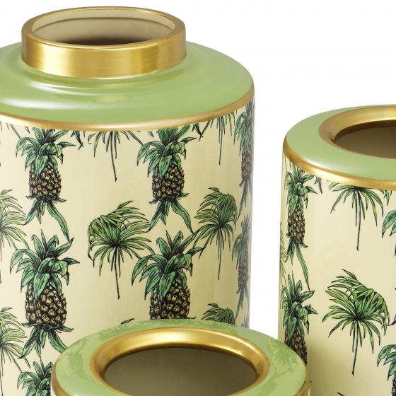 Набор из трёх декоративных ваз Pineapple 21X21X40 / 16X16X37 / 16X16X26 CM 3