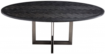 Обеденный стол с дубовым шпоном Melchior Oval 200X120X76 CM угольного цвета