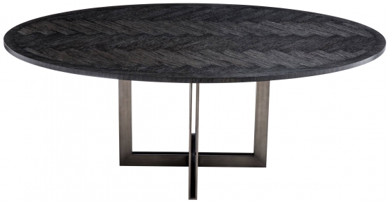 Обеденный стол с дубовым шпоном Melchior Oval 200X120X76 CM угольного цвета 3