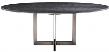 Обеденный стол с дубовым шпоном Melchior Oval 200X120X76 CM угольного цвета