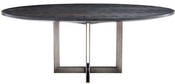Обеденный стол с дубовым шпоном Melchior Oval 200X120X76 CM угольного цвета 2