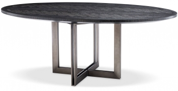 Обеденный стол с дубовым шпоном Melchior Oval 200X120X76 CM угольного цвета