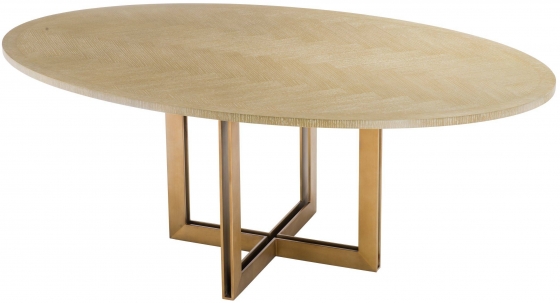 Обеденный стол с белёным дубовым шпоном Melchior Oval 200X120X76 CM 4