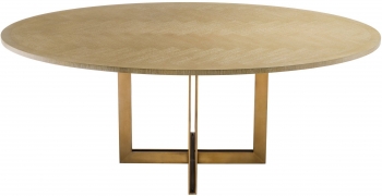 Обеденный стол с белёным дубовым шпоном Melchior Oval 200X120X76 CM