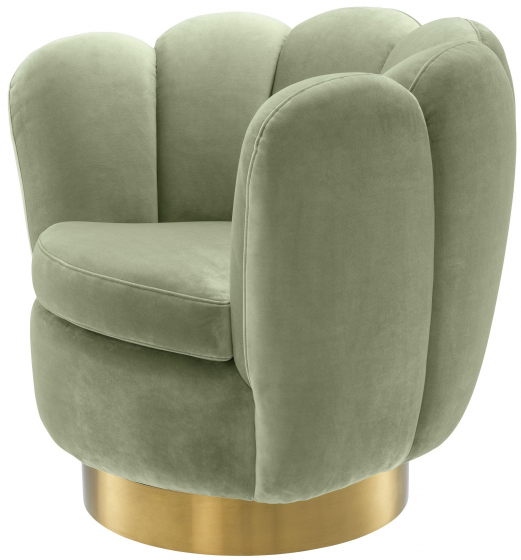 Вращающееся кресло Mirage 95X83X83 CM фисташкого зеленого цвета 2