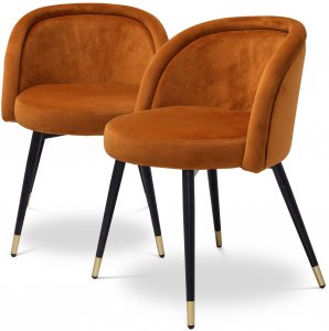 Комплект из двух стульев Chloe 58X58X77 / 58X58X77 CM оранжевого цвета
