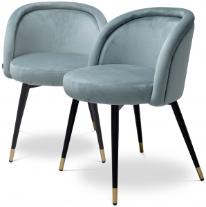 Комплект из двух стульев Chloe 58X58X77 / 58X58X77 CM голубого цвета