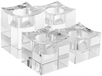Комплект из четырёх подсвечников Giancarlo 8X8X6 / 8X8X8 / 8X8X9 / 8X8X10 CM