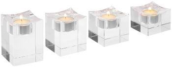 Комплект из четырёх подсвечников Giancarlo 8X8X6 / 8X8X8 / 8X8X9 / 8X8X10 CM
