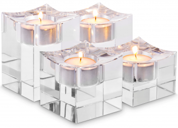 Комплект из четырёх подсвечников Giancarlo 8X8X6 / 8X8X8 / 8X8X9 / 8X8X10 CM