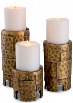 Комплект из трёх подсвечников Laurentios 13X13X13 / 13X13X22 / 13X13X26 CM