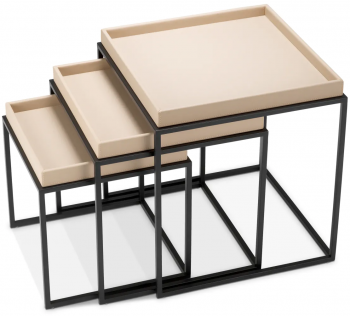 Набор из трёх столиков Leonard  45X45X44 / 49X49X52 / 55X55X60 CM