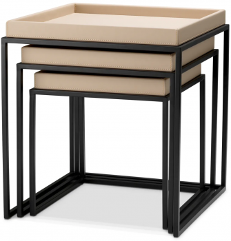 Набор из трёх столиков Leonard  45X45X44 / 49X49X52 / 55X55X60 CM