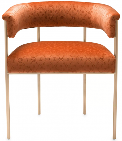 Мягкий стул Monogram 68X59X74 CM оранжевого цвета Philipp Plein Collaborations 2